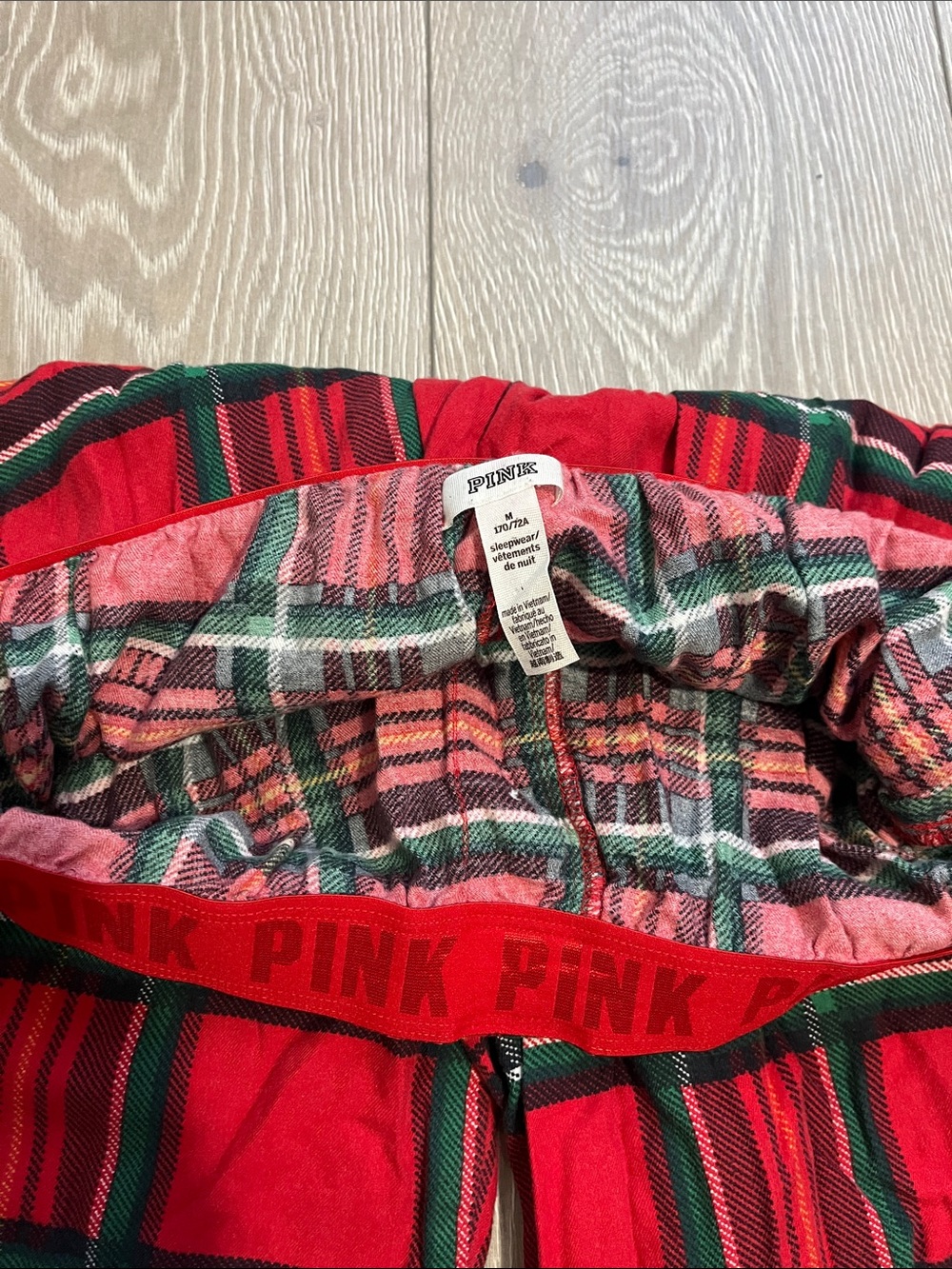 PINK Victoria's Secret Red Green Plaid Pajama Bottoms - Picture 4 of 6